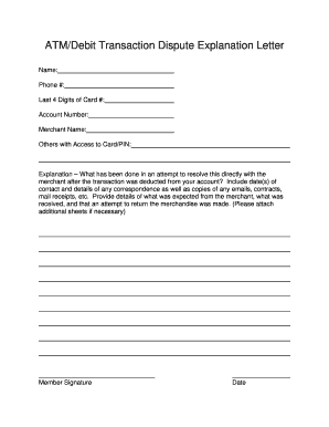 Debit Card Dispute Form 4Front Credit Union