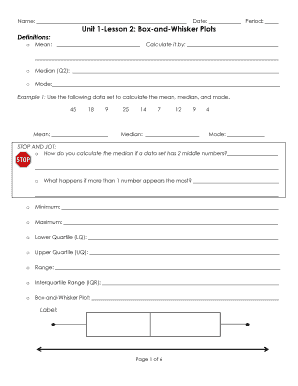 Box and Whisker Plot Worksheet 2 Answer Key  Form