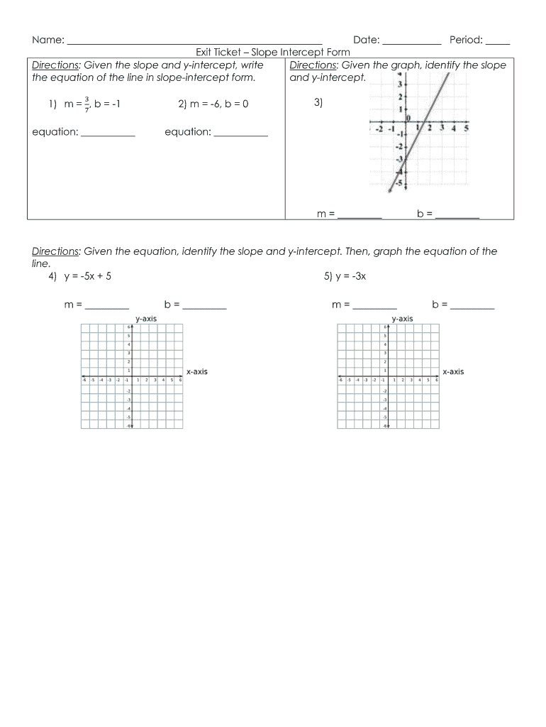 Get and Sign Slope Exit Ticket  Form