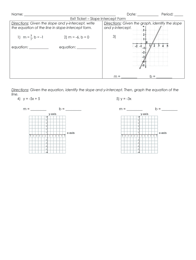 Slope Exit Ticket  Form