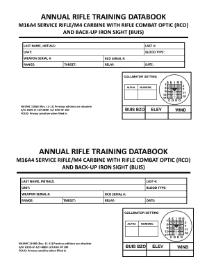  Printable Rifle Data Book PDF 2011
