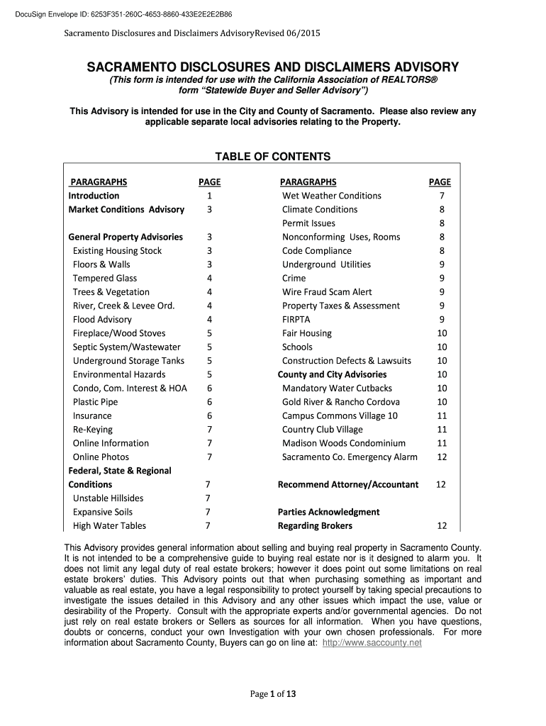 Disclosures And Disclaimers Advisory Form Fill Out And Sign Printable