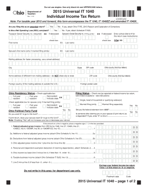 It 1040 it 1040 Ohio Department of Taxation State of Tax Brackets  Form