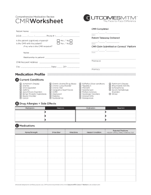 Cmr Worksheet  Form