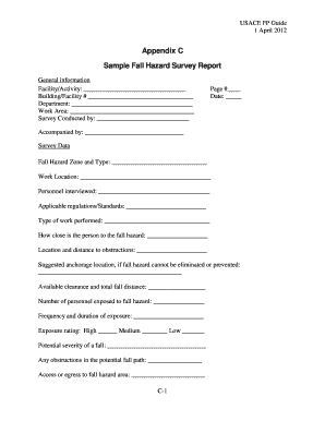 Sample Appendix for Report  Form