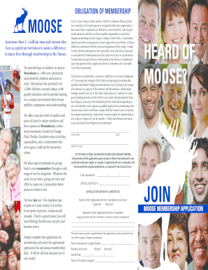 Moose Membership Application Moose International Illinoismoose  Form