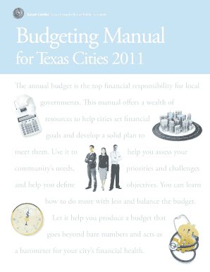 96 801 Budgeting Manual for Texas Cities 96 801 Budgeting Manual for Texas Cities  Form