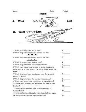 Fronts Worksheet  Form