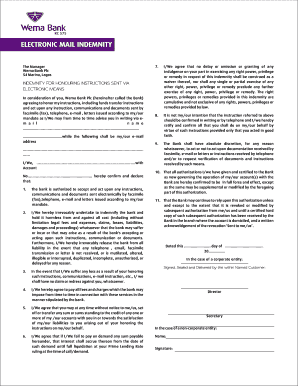 Indemnity Form Wema Bank