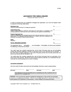 Advance Fee Disclosure  Form