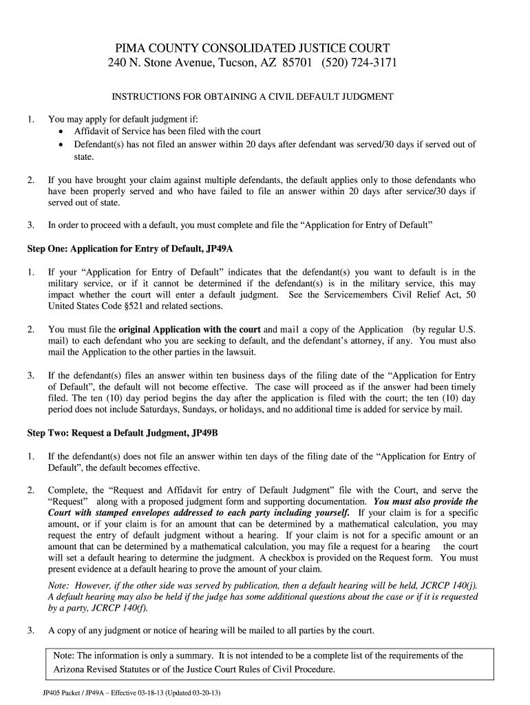 Consolidated Justice Court Tucson  Form