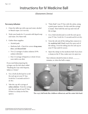 Home Iv Infusion Ball Instructions  Form