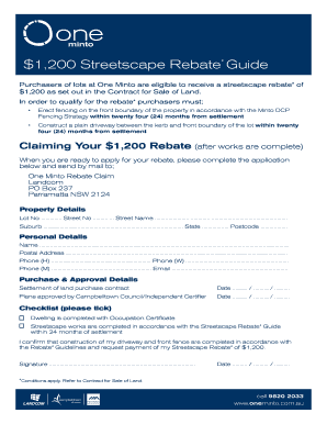 One Minto Streetscape Rebate Download Landcom Landcom Nsw Gov  Form