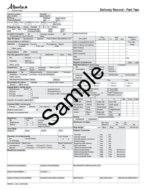 Alberta Delivery Record Part Two  Form
