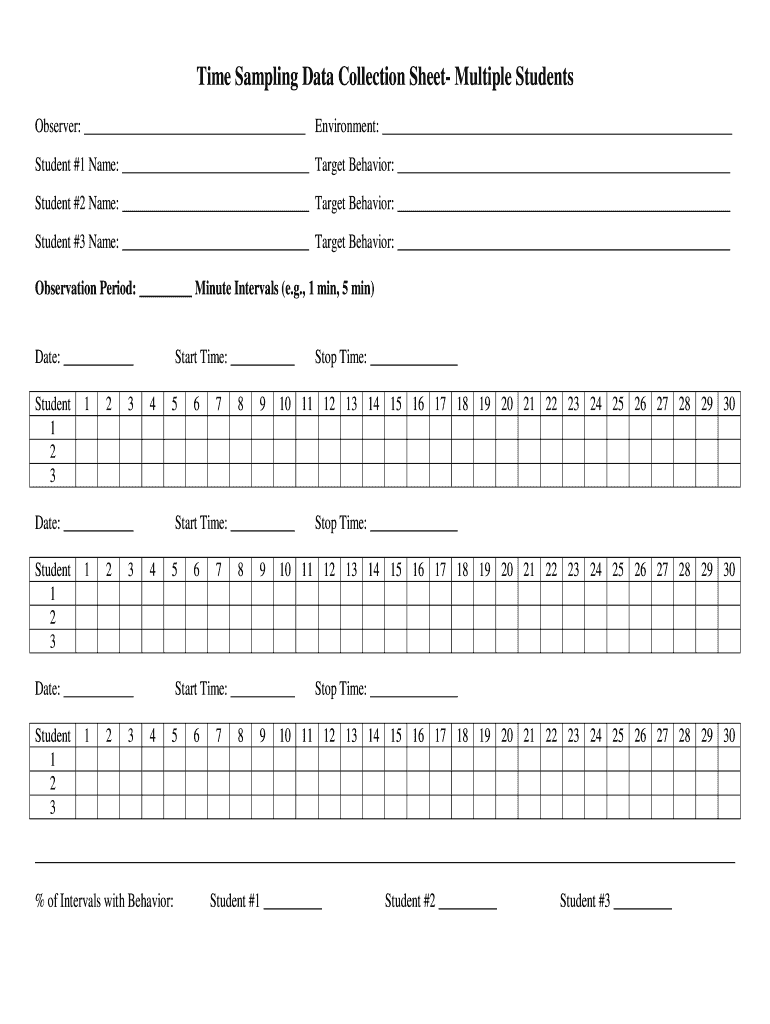 Time Sampling  Form