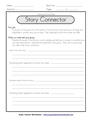 Literature Circles Worksheets  Form