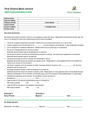  Citizens Bank Dispute Form 2010