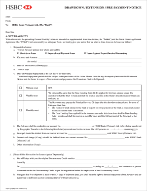 Drawdown Notice Template  Form