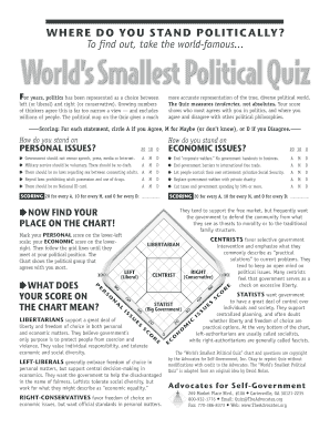 World&#039;s Smallest Political Quiz PDF  Form