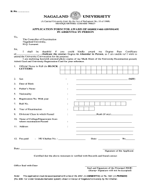 Ba Certificate Download  Form