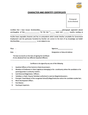 Identity Certificate Format