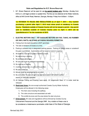 Bt Brown Reservoir Permit  Form