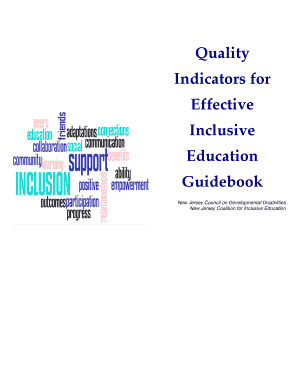 Quality Indicators for Effective Inclusive Education Guidebook  Form