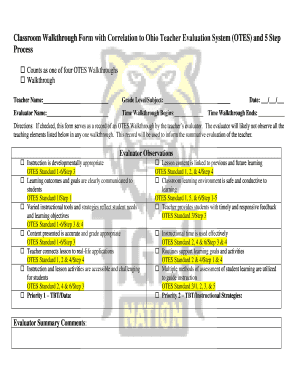 Otes Walkthrough Form