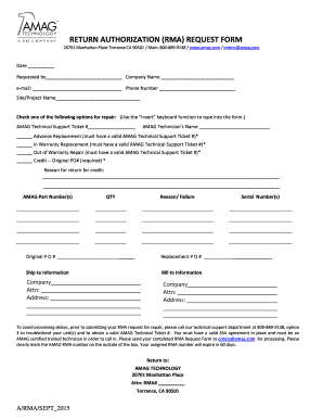 Amag Rma Form