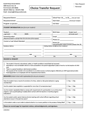 SKSD 45 Request for Student Release South Kitsap School District Skitsap Wednet  Form