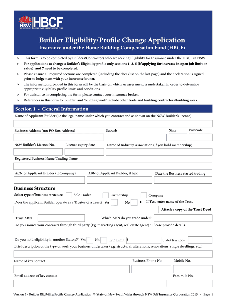 Builder Eligibility  Form