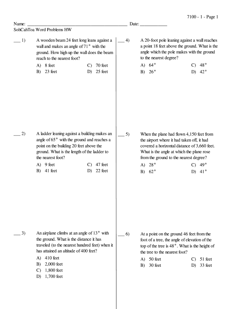 Sohcahtoa  Form