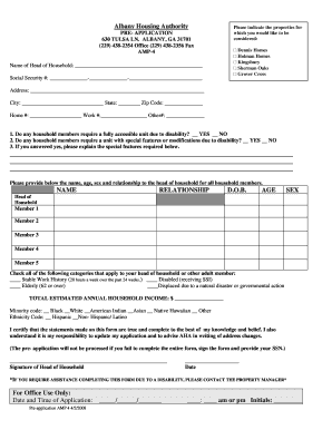 Housing Authority Albany Ga  Form