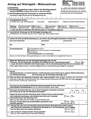 Wohngeld Antrag Bochum PDF  Form