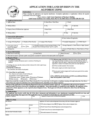 Land Division Application Latah County Latah ID  Form