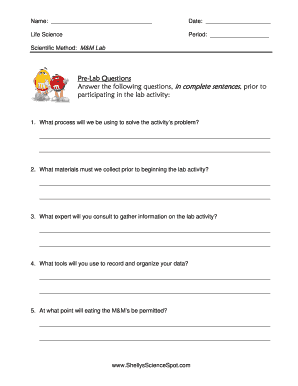 Life Science Scientific Method M M Lab Answer Key  Form