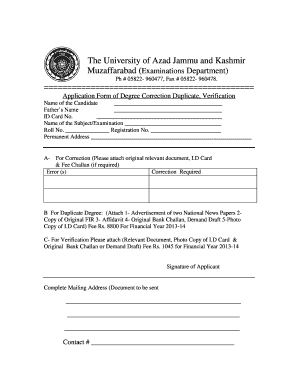 Ajk University  Form