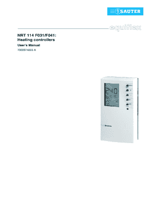 NRT 114 F031F041 Heating Controllers  Form