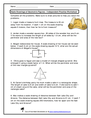 Scale Drawing Worksheet with Answers PDF  Form