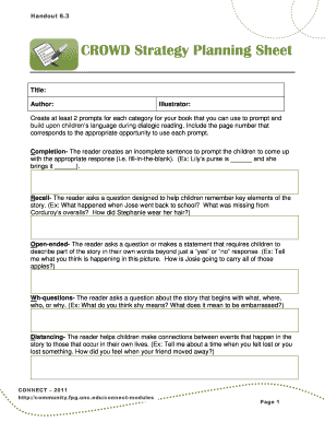 Crowd Strategy Planning Sheet  Form