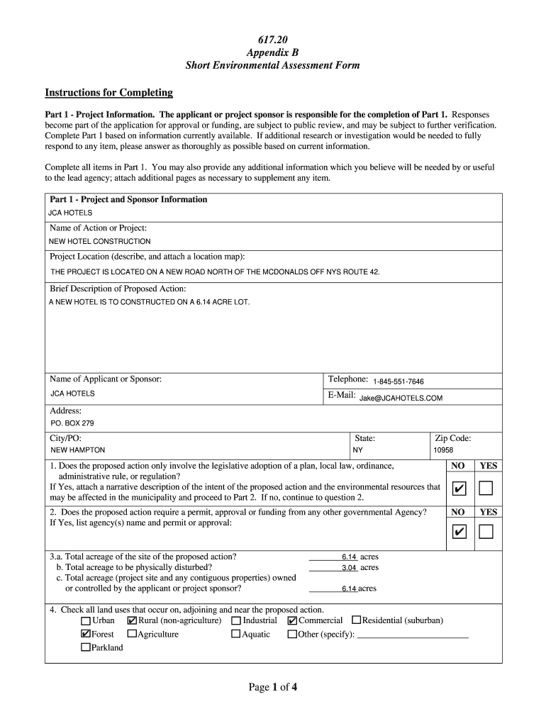 Short Environmental Assessment  Form