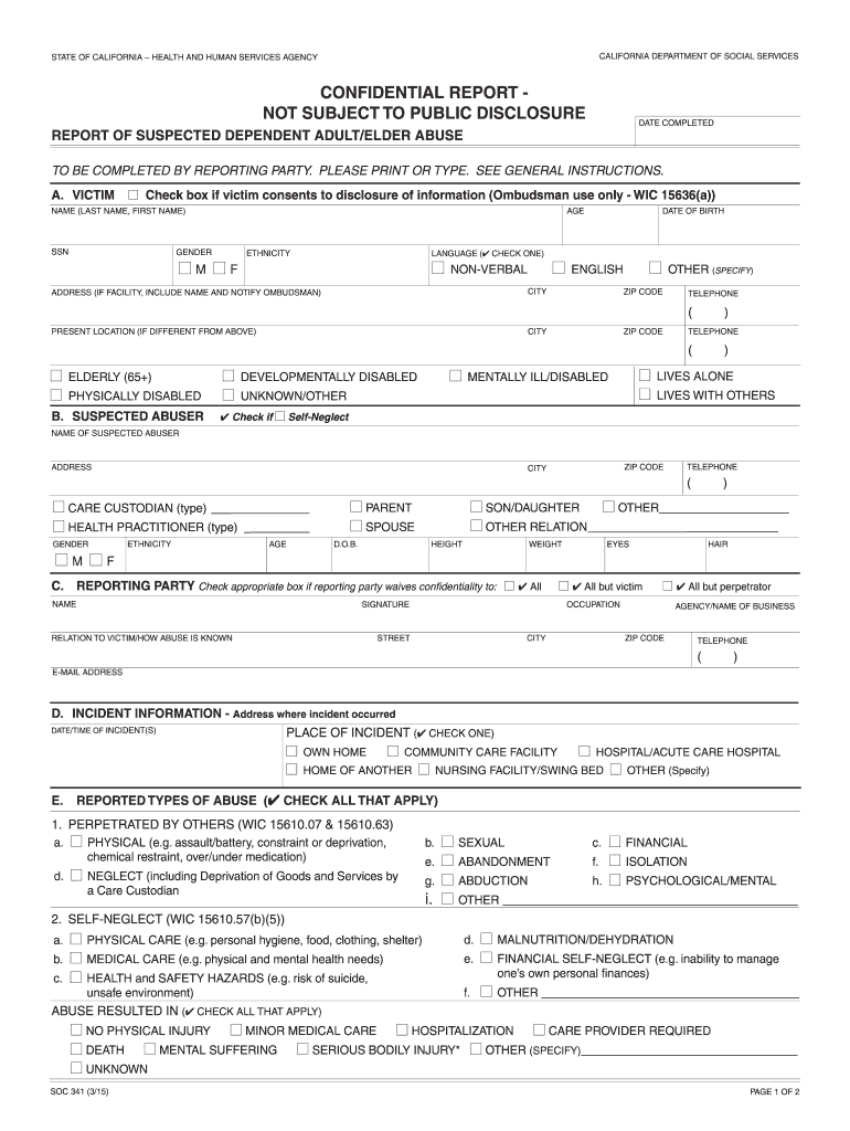  Soc 341 Form 2015