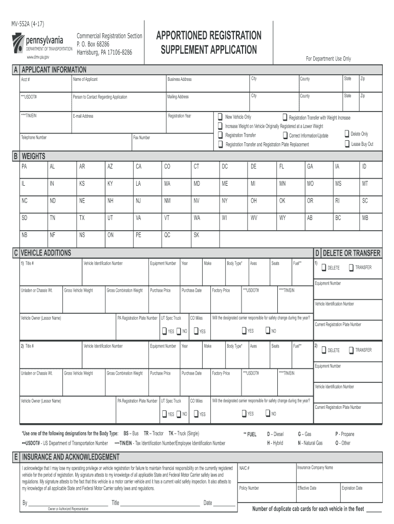  Mv 552a  Form 2017