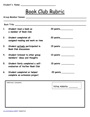 Book Club Names  Form