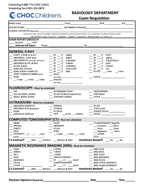  Radiology Requisition Form 2013-2024