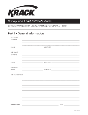 Krack Refrigeration Load Estimating Manual  Form