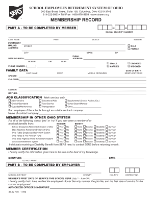 SERS Membership Record Trumbull County Educational Service  Form