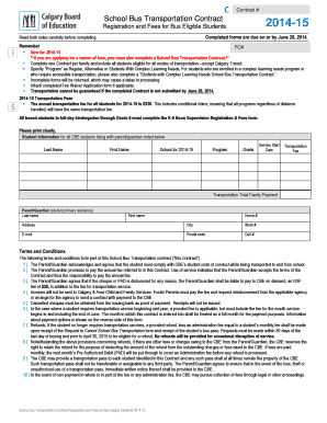 School Bus Transportation Contract Sample  Form