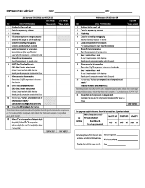 Heartsaver CPR AED Skills Sheet Rwjuh Ems  Form