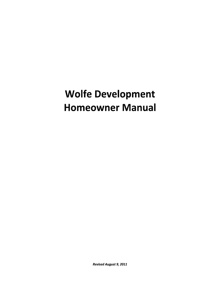  Homeowner Manual New Construction 2011-2024